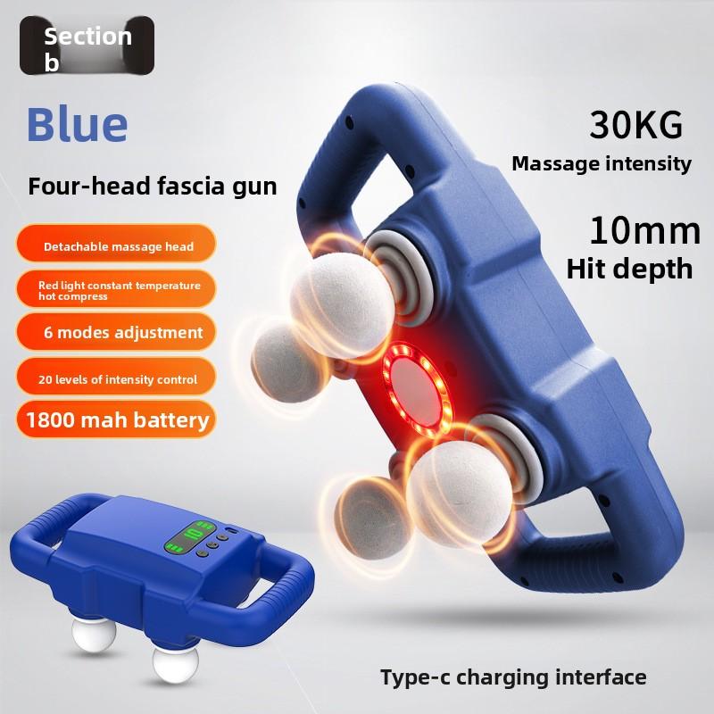 Four-head Fascia Gun Muscle Relaxation Massager High-frequency High-power Electric Neck Membrane Grab Six-head Fascia Gun Massager