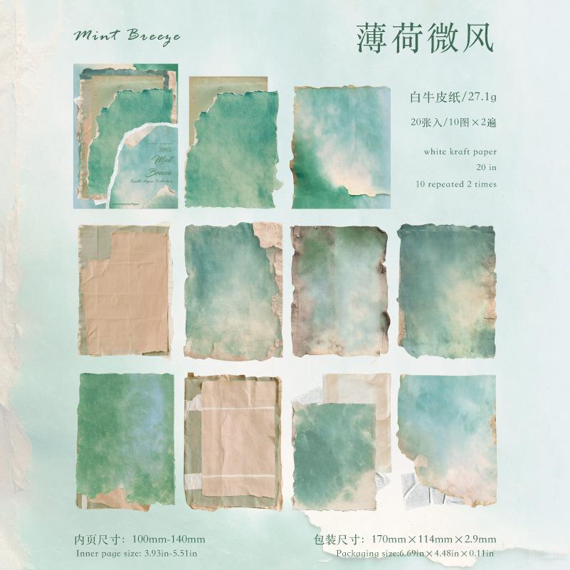 

20-Sheet Classic Irregular Cut Paper Decor, Elegant Mixed Pattern & Tactile Surface, Easy to Paste for Handmade Cards