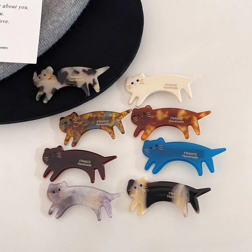Small Cat Shaped Hair Clip Kitten Cute Side Clip Sweet Animals Hairpin Girls