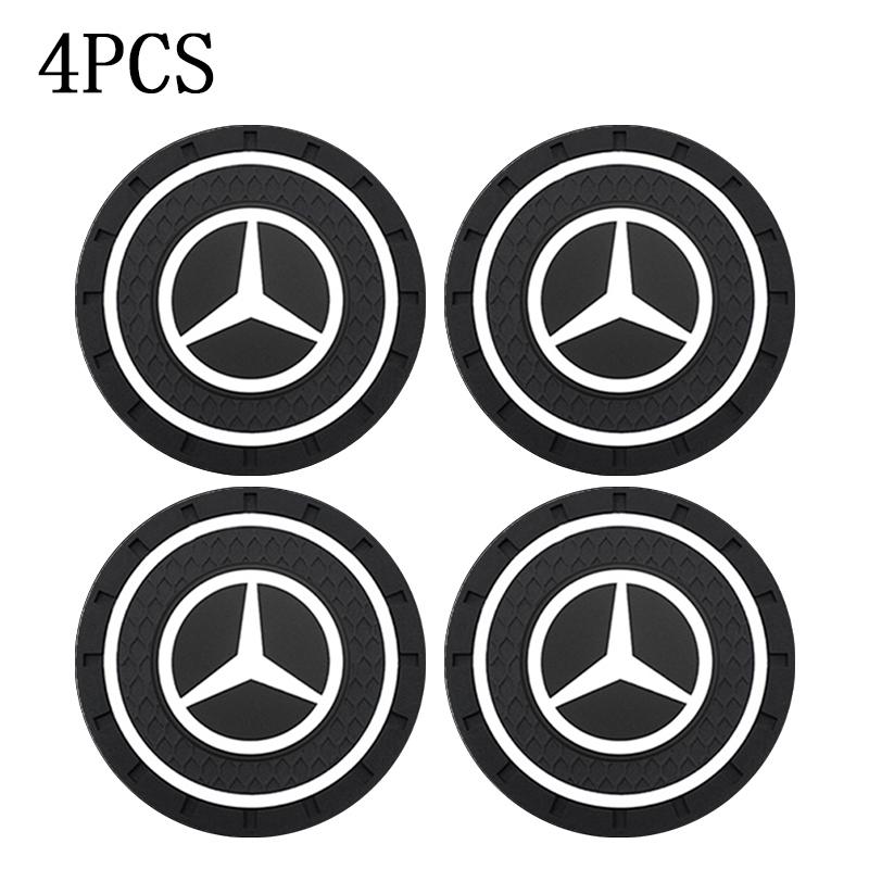 For MERCEDES BENZ AMG W203 W205 W206 W166 X253 C180 X205 PVC Car Coasters Water Cup Slots Non-Slip Mat Water Cup Pad Accessories OX9