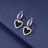 S925 Sterling Silver Retro Heart Stud Earrings for Women - Minimalist and Versatile Design