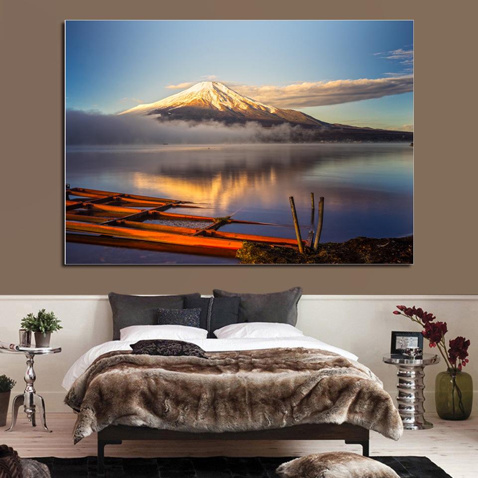 Mount Fuji Fujisan Decorative Painting Oil Painting Scenery Wall Pictures for Living Room Landscape Japan Home Decor Pictures