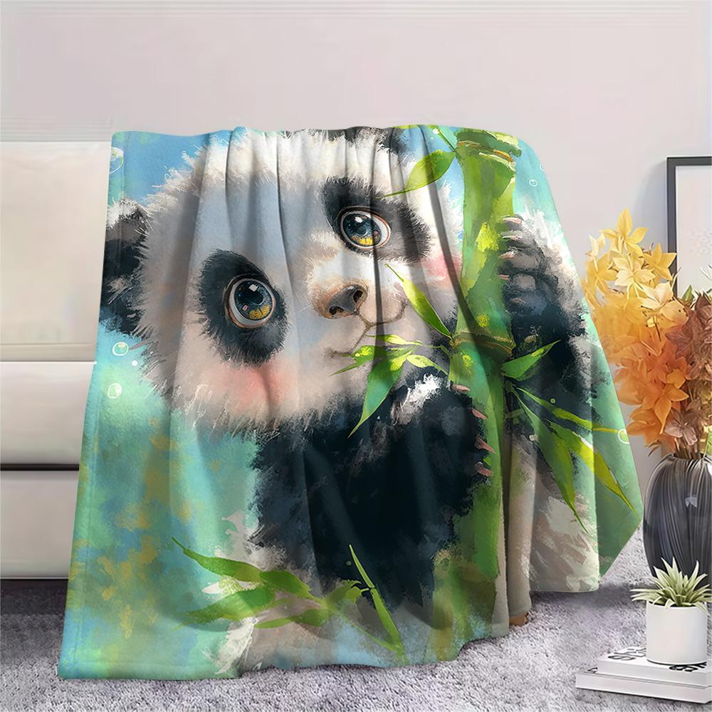 Coperta in Flanella con Stampa Panda, Alta Qualità, Confortevole per Tutte le Stagioni, Decorazione per la Casa, Calore e Comfort, Perfetta per Regali di Natale