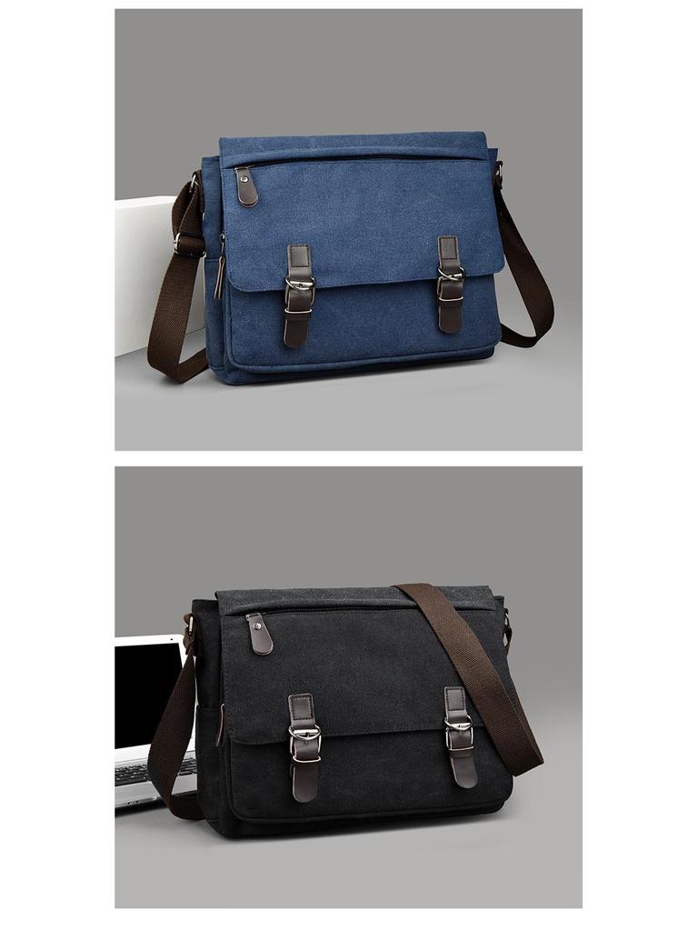 Korean Canvas Messenger Bag: Trendy Large Capacity Shoulder Bag for Men, Students, and Camera Gear