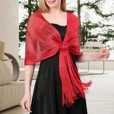 Damen-Schal, durchsichtig, mit Quaste, dünn, einfarbig, leicht, funkelnd, mit Schnalle, Braut, Brautjungfer, Hochzeit, Abendkleid, Schulterwickel