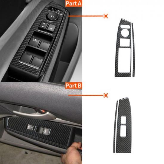 For Honda Accord Sedan 2008-12 Carbon Fiber Interior Door Control Cover Trim