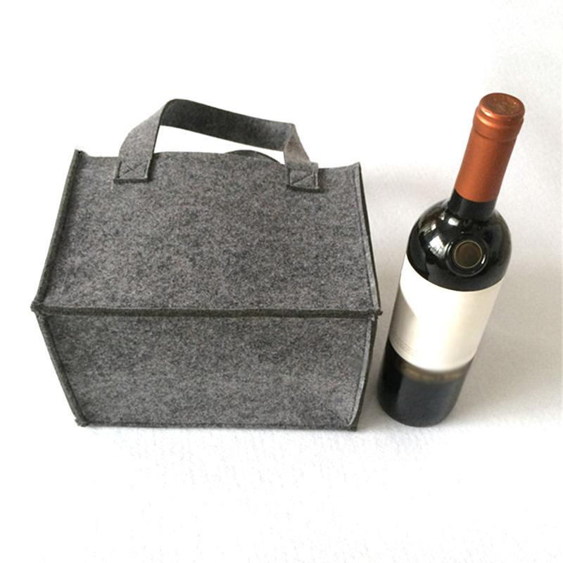 1 X Wine/beer Bag Felt 6-Grids Beer Wine Protective Handbag Storage Bag Carrier