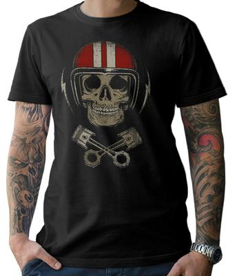 Motorcycle Chopper Bobber Skull Helmet Biker Motorcyclist T-Shirt. Summer Cotton Short Sleeve O-Neck Unisex's T Shirt New S-3XL