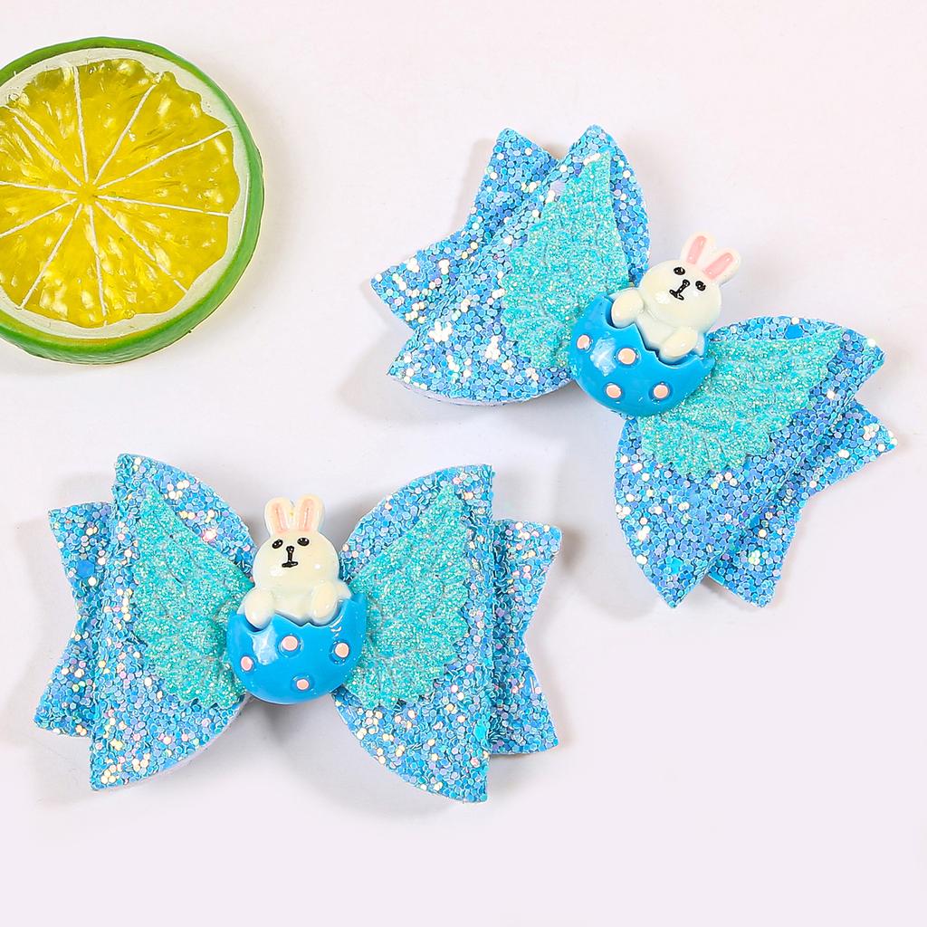 2/5 Stück Mädchen Ostertag Haarspangen Kinder Eier Hase Haarschleifen Haarspangen Ostertag Party Haaraccessoires für Party