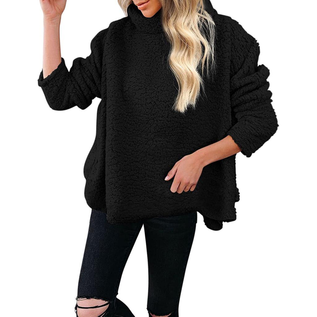 Women S Loose Fit Thick Wool Blend Coat Winter Outerwear