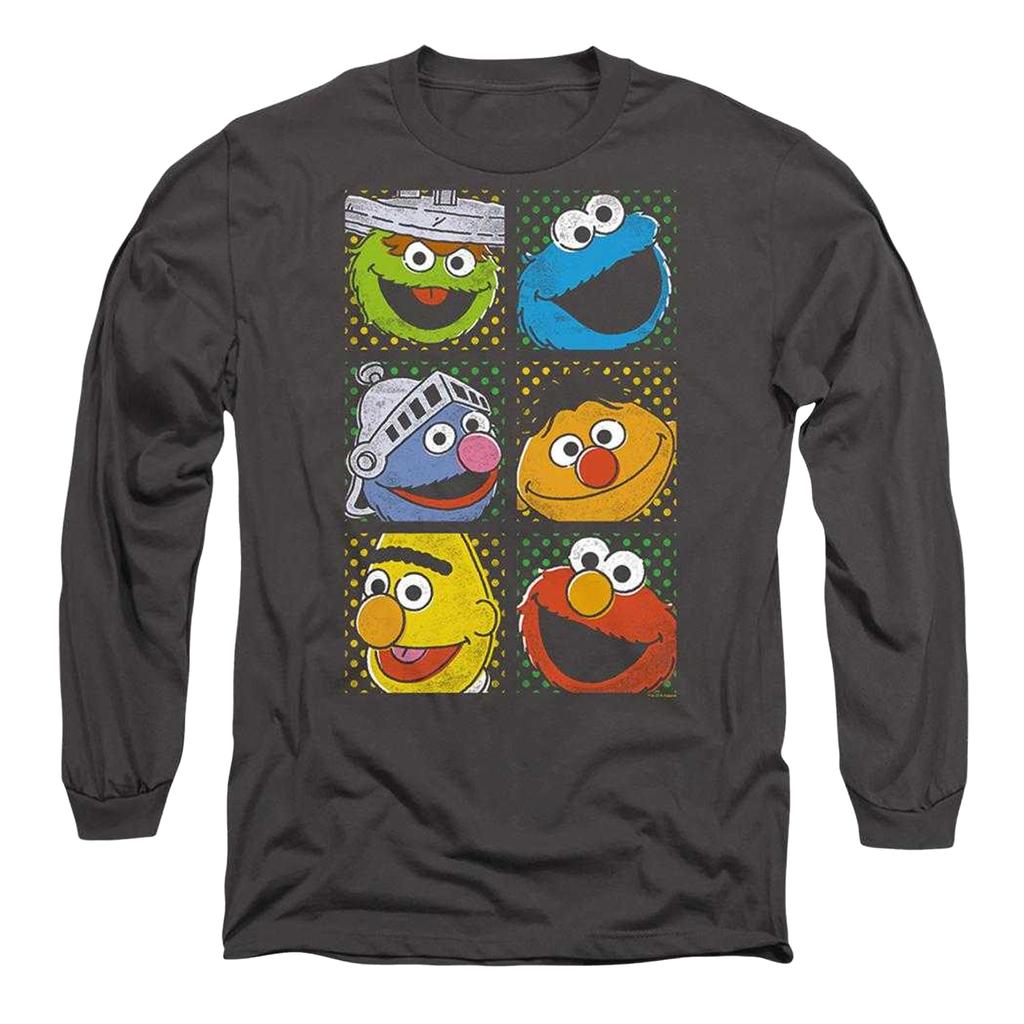 Sesame Street Unisex Adult Heads Square Long-Sleeved T-Shirt