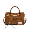 Trendy Sassy Retro Leather Studded Crossbody Motorcycle Bag - Large Capacity Tote
