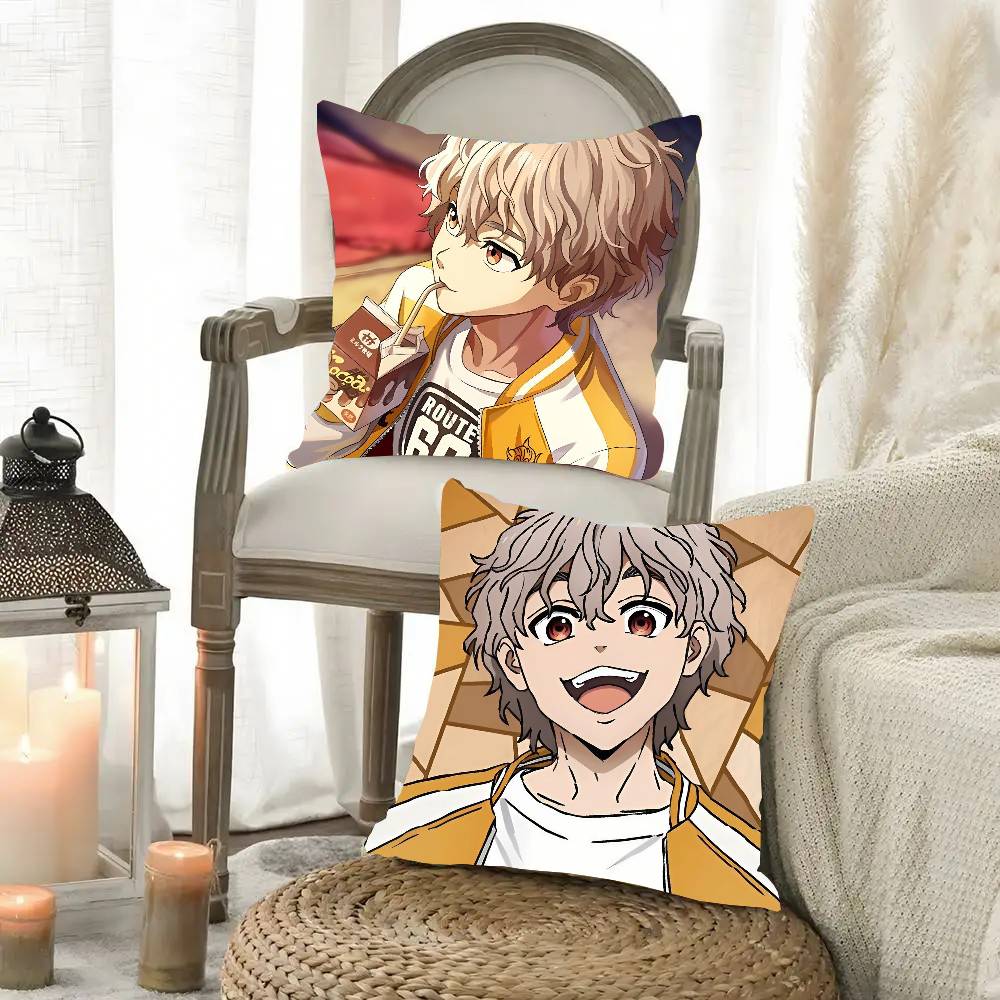 Choji Tomiyama Anime WIND BREAKER Pillow Case Fashion Square Pillowcase Bedroom Sofa Room Ins Decoration Leisure