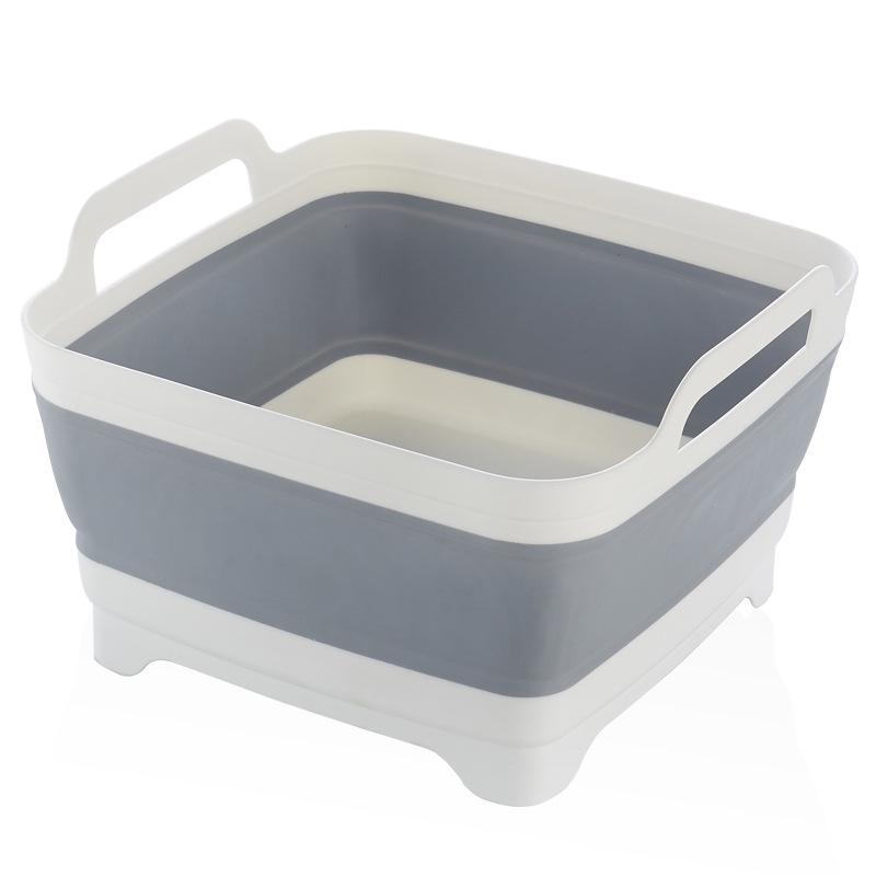 Collapsible Plastic Wash Basin - Portable, Thickened Folding Sink & Ice/Fruit Bucket