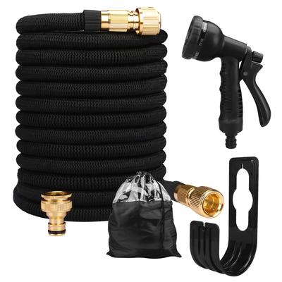 25-150FT Expandable Garden Hose with 8 Modes Water Spray Gun Durable Weave Garden Hose Reel No-Kink Flexible Magic Water Pipe