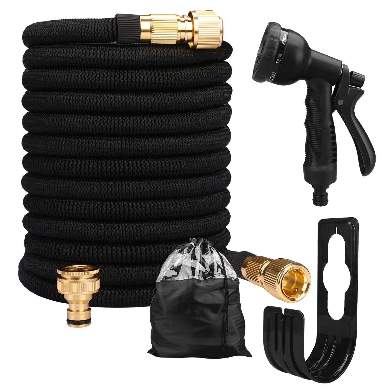 

25-100FT Expandable Garden Hose with 8 Modes Water Spray Gun Durable Weave Garden Hose Reel No-Kink Flexible Magic Water Pipe 25ft