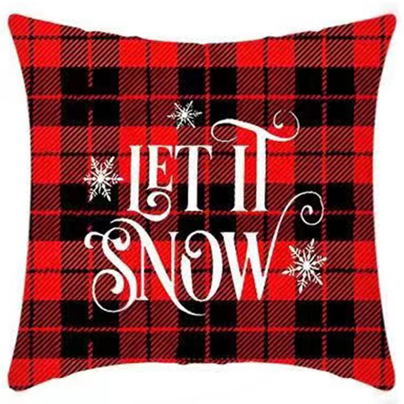 New Christmas Sofa Pillow Cover Home Animal Letter Print Bedside Pillow Cover