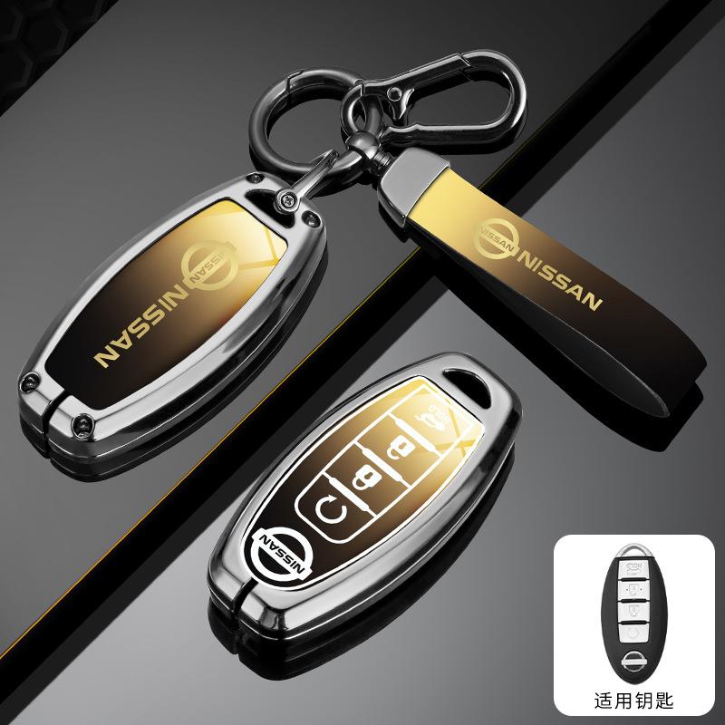 2/3/4/5Buttons Zinc Alloy Leather Car Remote Key Cover Case For Nissan X-Trail Qashqai Sentra Serena Tiida Teana Juke Leaf Micra