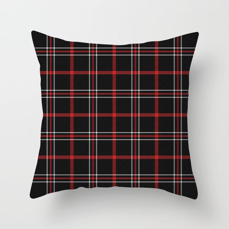 Scottish Red Plaid Pillowcase Home Sofa Pillow Cushion Cover
