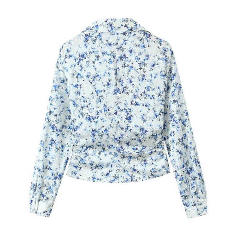 Fashion Style 2024 Spring New Arrival Women's Clothing Temperament Wild Slim Looking Print Long Sleeves Shirt 02580126044