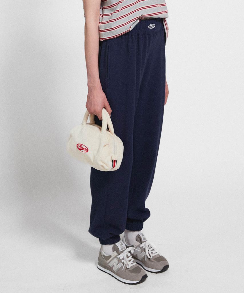 Minasu Track Logo Waffle Jogger Pants_Navy