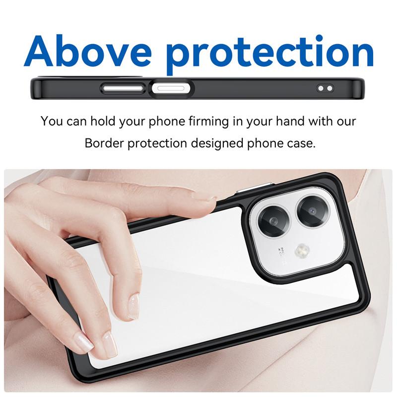 For OPPO A60 5G Case For OPPO A60 5G Cover Funda Clear PC + TPU Silicone Shockproof Protective Phone Back Cover For OPPO A60 5G