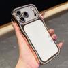KEYSION Plating Transparent Wavy Rhinestone Phone Case for iPhone 13 14 15 16 17 Pro Max Air 16 Plus Lens Protector Shockproof Cover