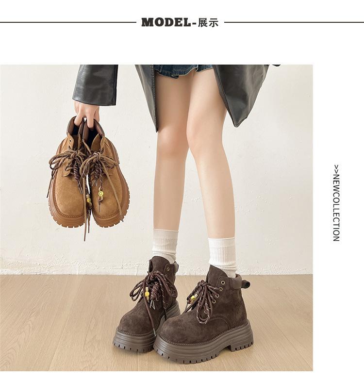 Retro brązowe wszechstronne buty platformowe Martin w stylu brytyjskim damskie 2025 nowe letnie ze spódnicą buty z wyższej półki