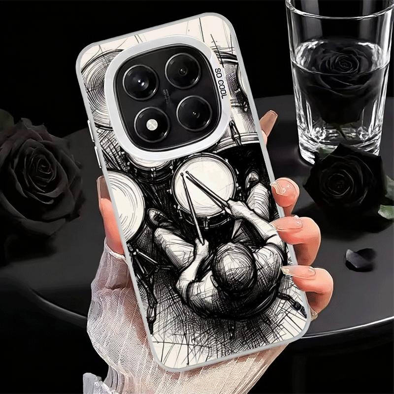 Drum Set Rock Music Soft Phone Case for Xiaomi Redmi Note 13 14 15 Pro Plus 12S 12 11S 11 11T 10S 10 Shockproof Cover Back Shell