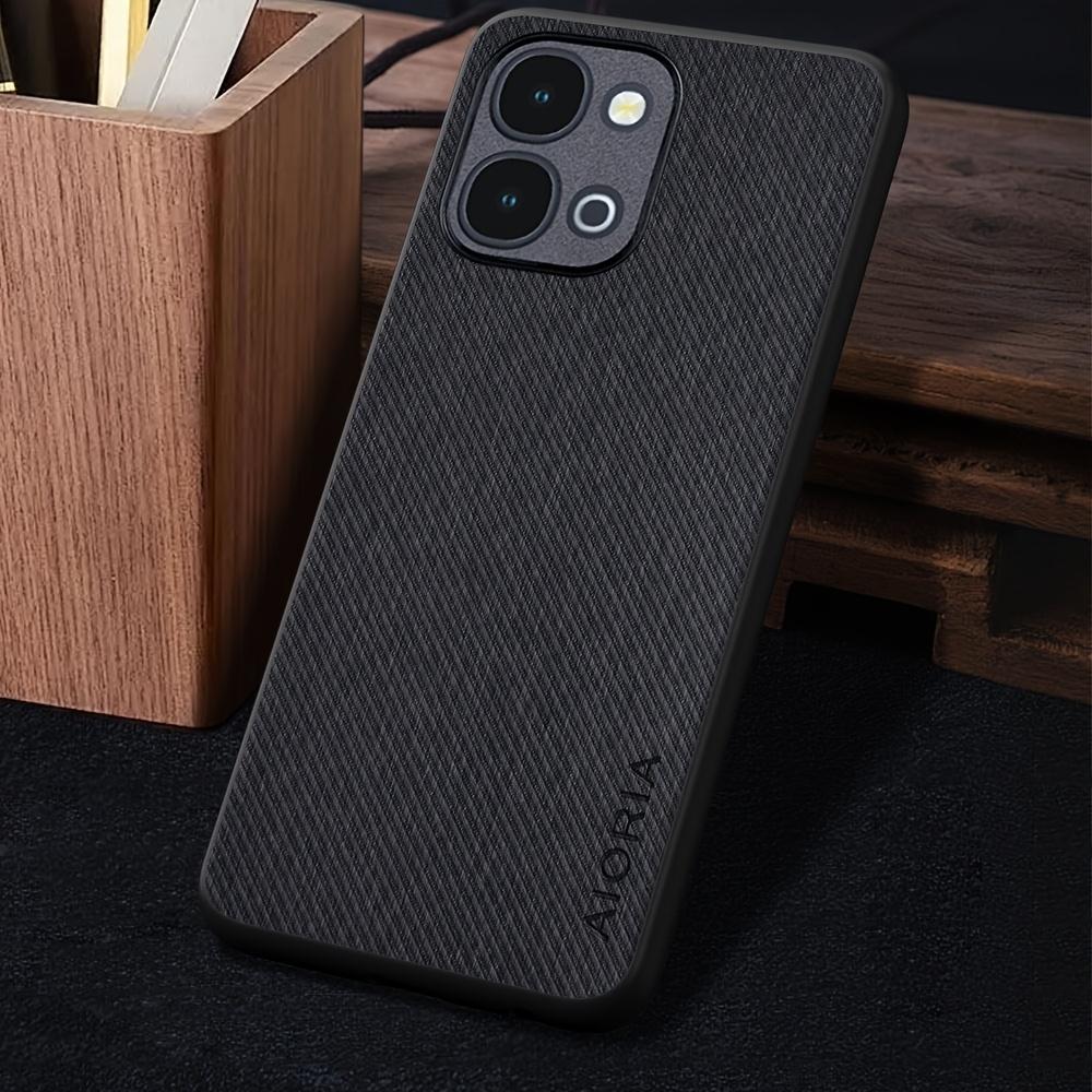 Phone Case: Case for Vivo IQOO Z11x 5G Global Version Case, Vintage Washed Twill Texture Synthetic Leather Protective Back Cover