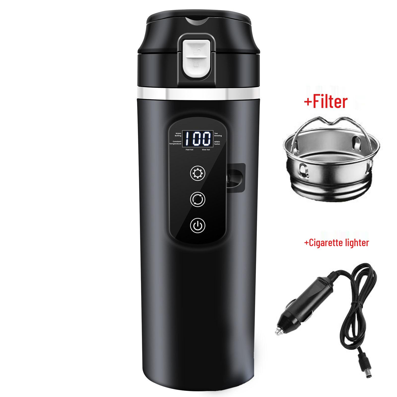 

Smart Stainless Steel Travel Car Kettle - Insulated Heating Cup