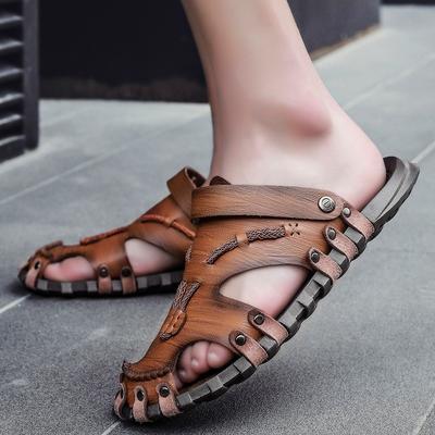 Sandalen Herren Neu 47 Größe Freizeit Leder Hausschuhe für Outdoor Strand