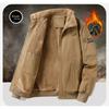 Winter Fleece-Lined Pilot Jacket, Men's Fleece-Lined Thickened Oversized Cotton Coat with Lapel Collar