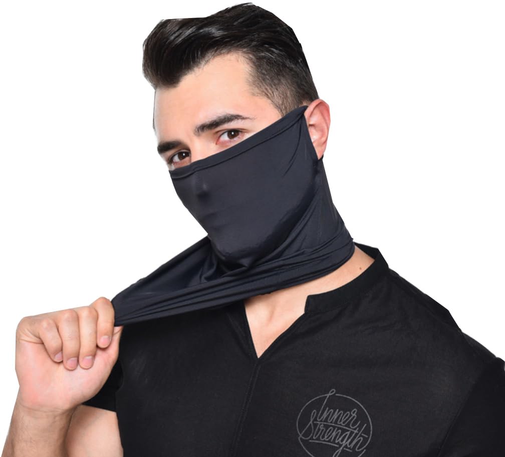 

World Bridge Face UV Neck Ear Loops Mask, Protection, Thin, Windproof, Cover, (Black) чёрный