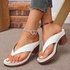Solid Color Casual Slippers Summer Comfortable Silver Gold Women's Shoes Beach Home Simple Women's High Heel Slippers