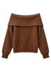 Damen-Pullover mit einem Schulterträger - Herbst/Winter Strickoberteil, Stilvolles Europäisches & Amerikanisches Design