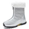 Waterproof Snow Boots With Zipper Warmth Insulated Cushioned Outdoor Winter Shoes
