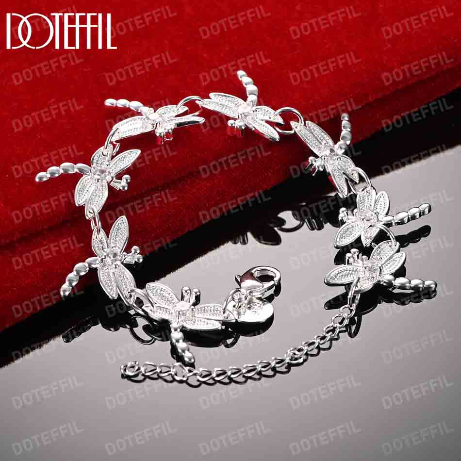 Brățară cu lanț cu libelule din argint 925 Bijuterii de nuntă la modă