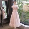 Evening dress female temperament celebrity light luxury niche style pink wedding dress art test host 18-year-old starry sky princess dress