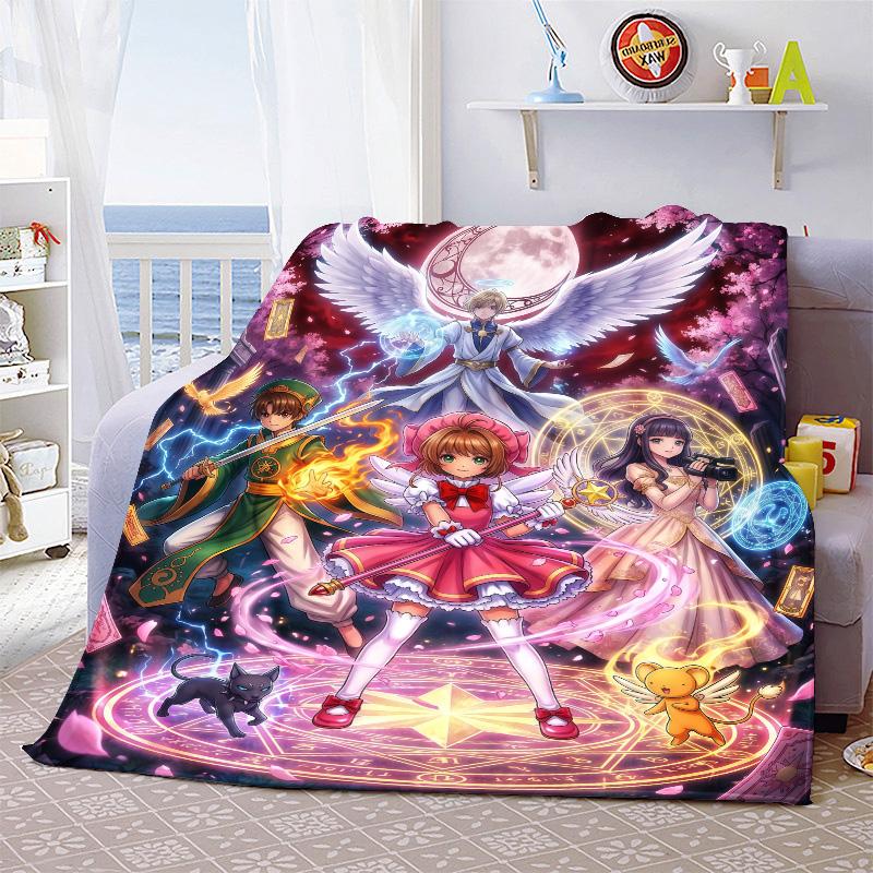 Cardcaptor Sakura Warm Blanket Flannel Throw Soft Cozy Lightweight Blanket for Bed Sofa Home Decor -QJY