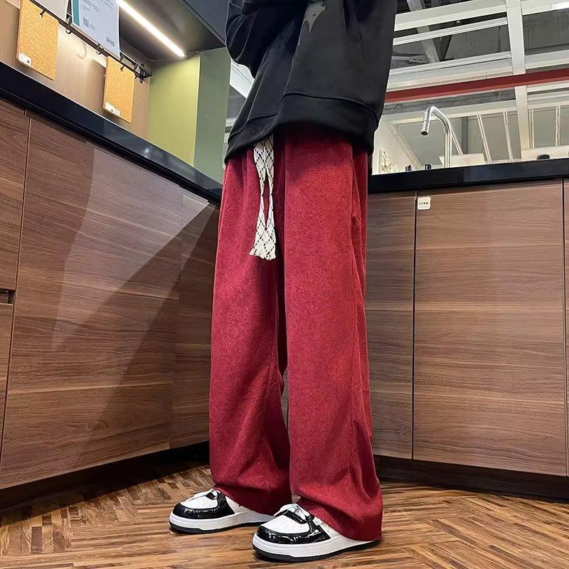 Einfarbige Hose Herren Frühling und Herbst 2025 neu vielseitig schlicht locker gerade weites Bein lässige Jogginghose