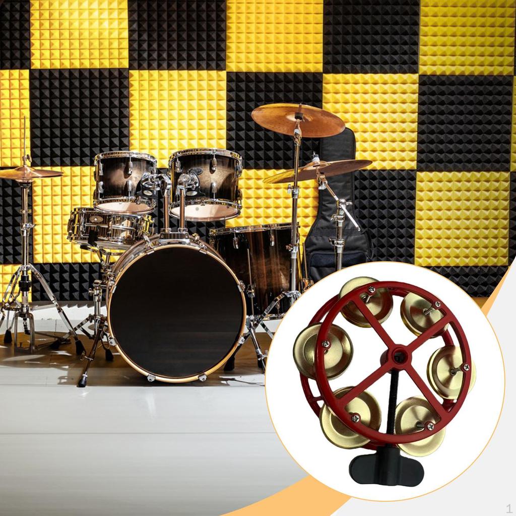 Hi Hat Tambourine Drum Cymbals Diameter 11.5cm Bell with Metal for Concert Ensemble Kids Adults