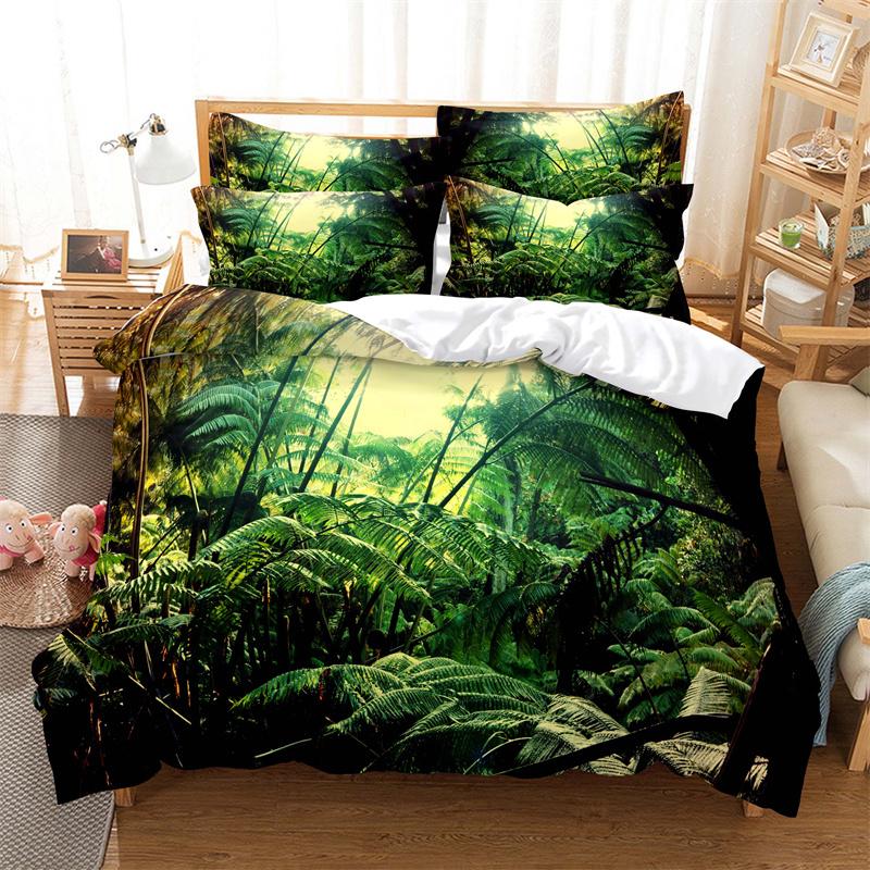 Natural Scenery Duvet Cover Set Forest Bedding Set Quilt Cover Queen Bed Set Luxury Comforter Set Bed Cover Set Girl Bedding Set