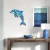 Metall Delfin Wandkunst Skulptur Dekorative Silhouette Handgefertigte Eisenkunst Kreatischer Rosteffekt Innen Außen Haus Akzent