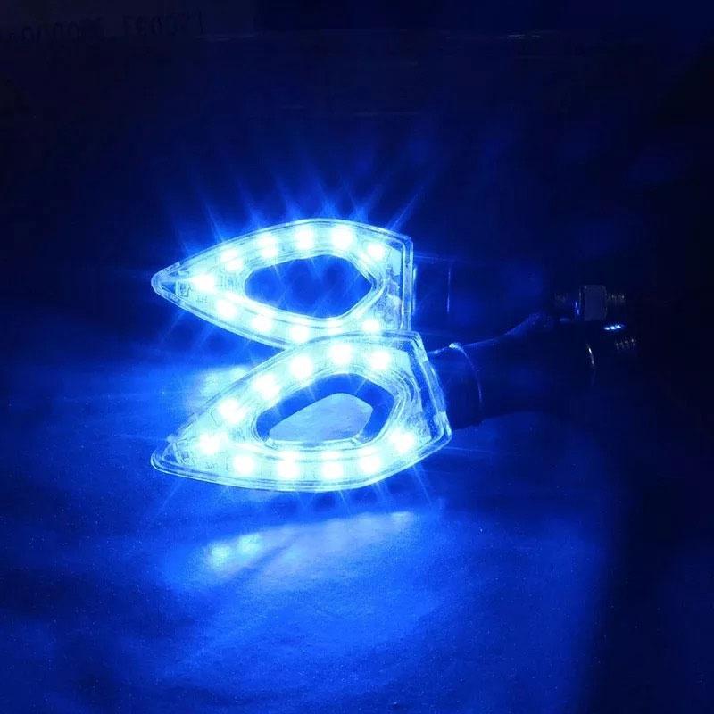 

2 шт. светодиодный указатель поворота для мотоцикла, янтарный лезвие, индикаторная лампа, мигалка, водонепроницаемый универсальный мигающий мотобайк, супер синий