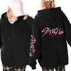 Women's Zip Up Hoodies Teen Girls Letter Printing Sweatshirt Clothing Casual Drawstring Jacket With Pockets