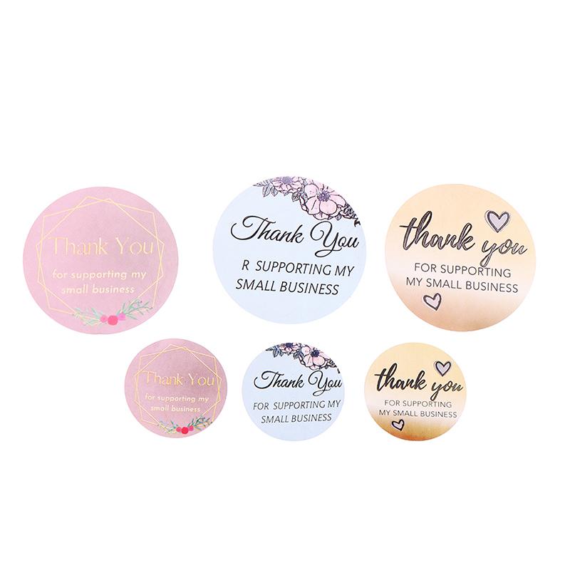 500 Stück/Rolle Danke Floraler Aufkleber Geschenkverpackung Siegel Etikett Scrapbooking Schreibwaren Aufkleberrolle Diy Versiegelungsaufkleber 2,5/3,8 cm
