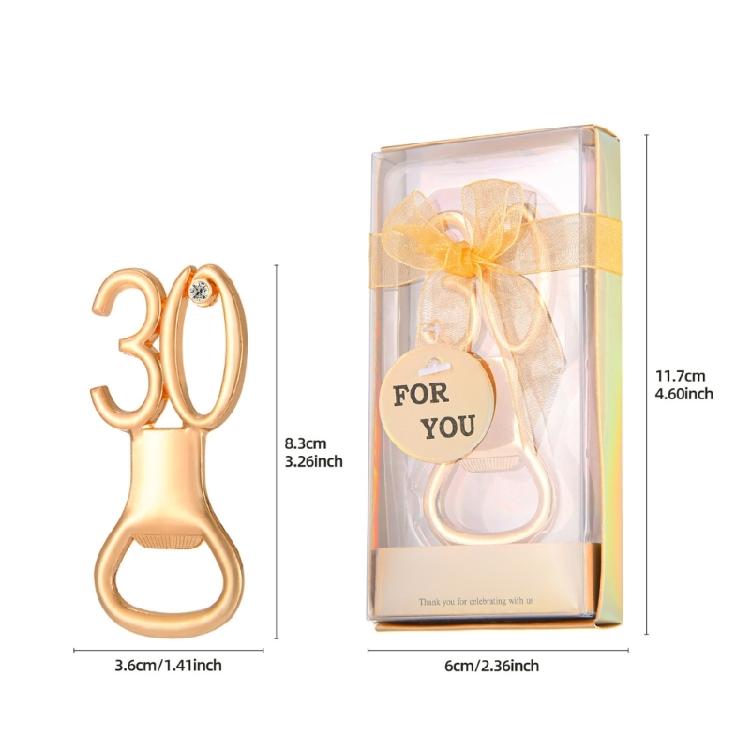 Golden Bottle Opener with Number Essential Beer Opener Tool for Any Celebration