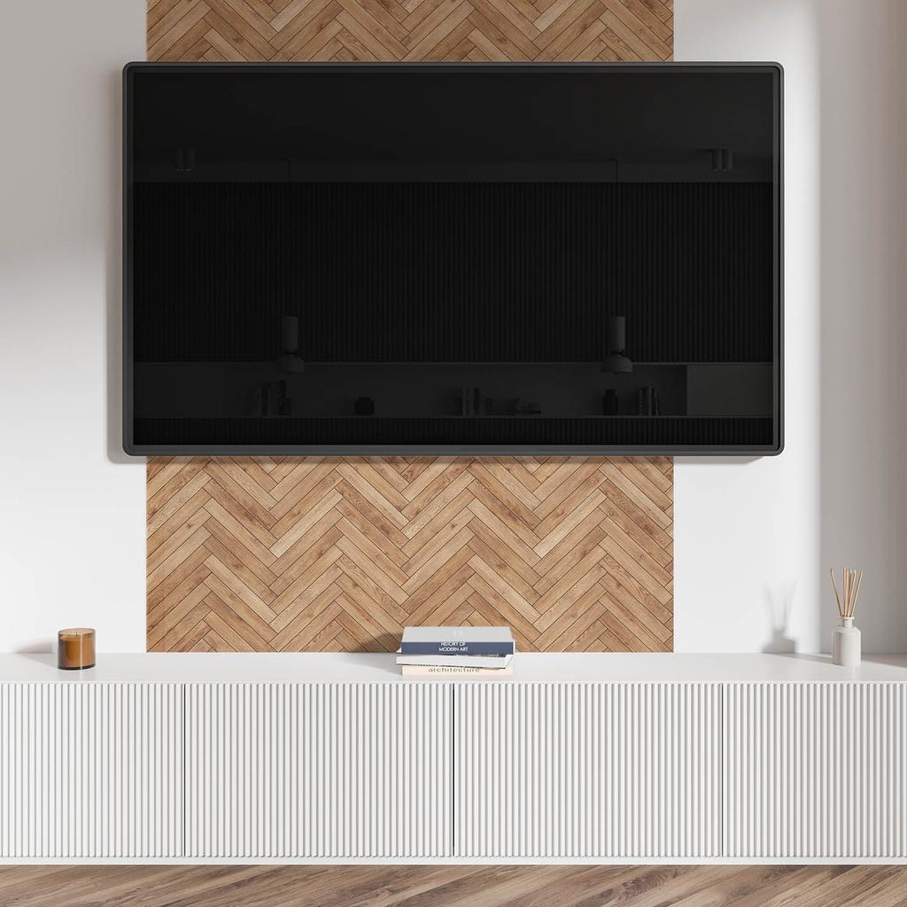 Panel Winylowy Z Nadrukiem - Dekoracja Do Sypialni 120X60 Cm Wzór Deski W Jodełkę