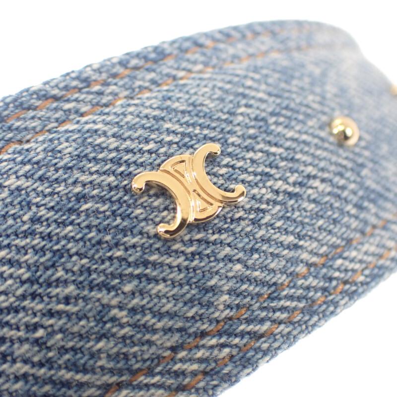 CELINE  460YV2BCO.07GD Hair Accessory Blue Denim Women